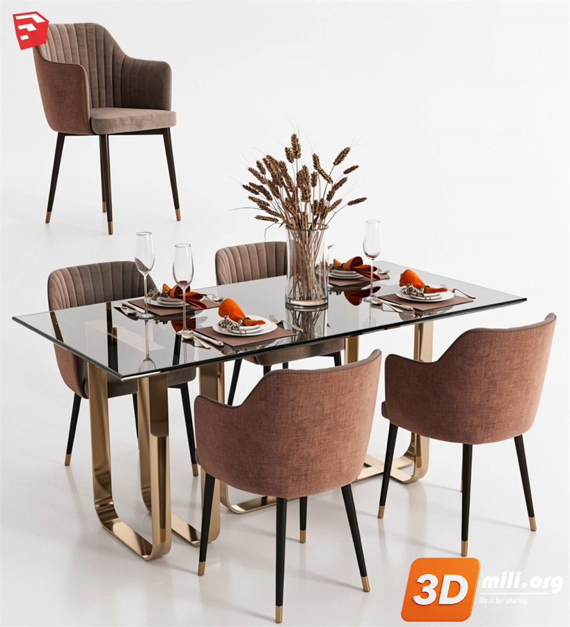 Dining Table Set Skp Files